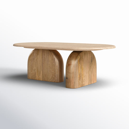 Alvin - Modern Travertine Marble Oval Coffee Table