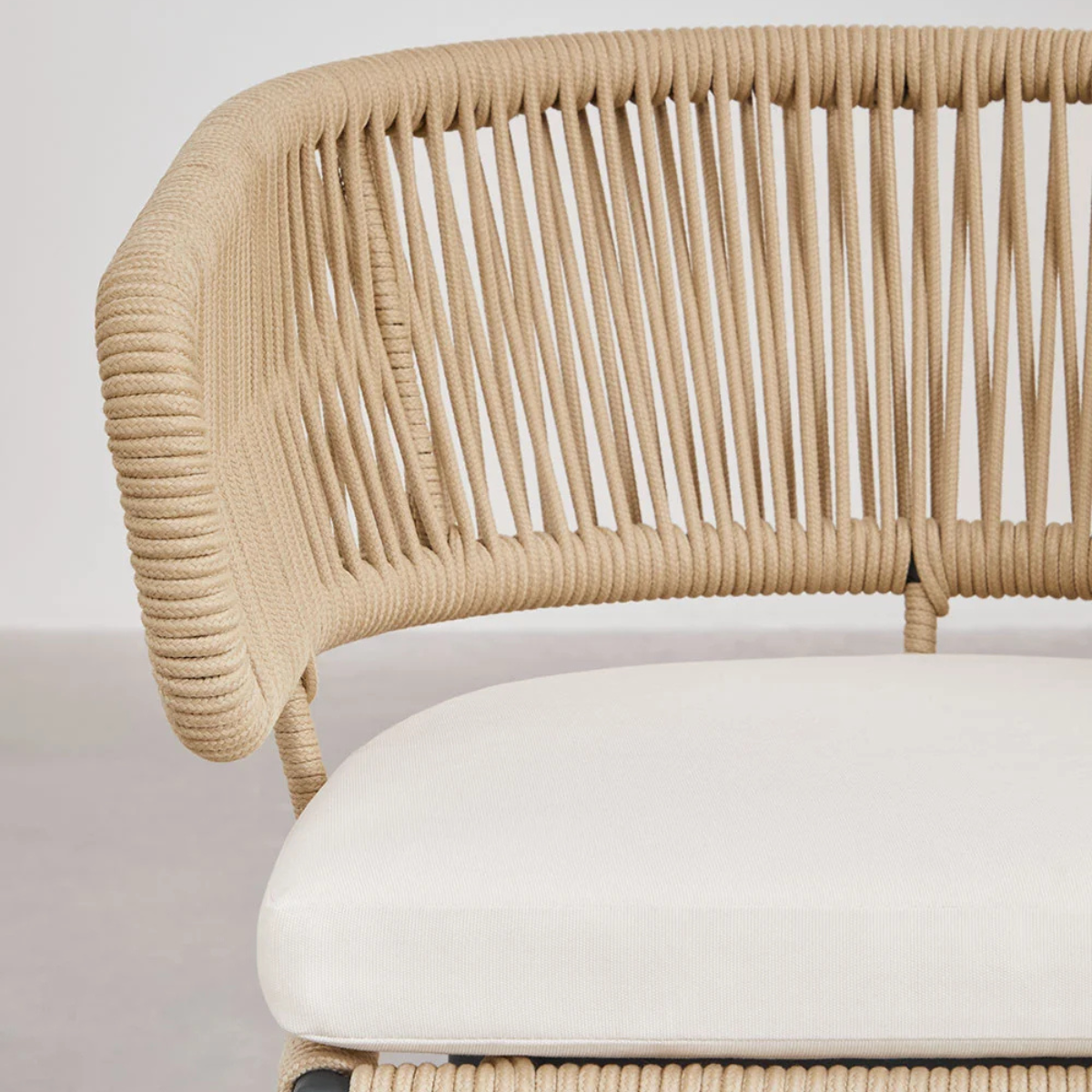 Ricky Dining Chair in Iron and Braided Rope