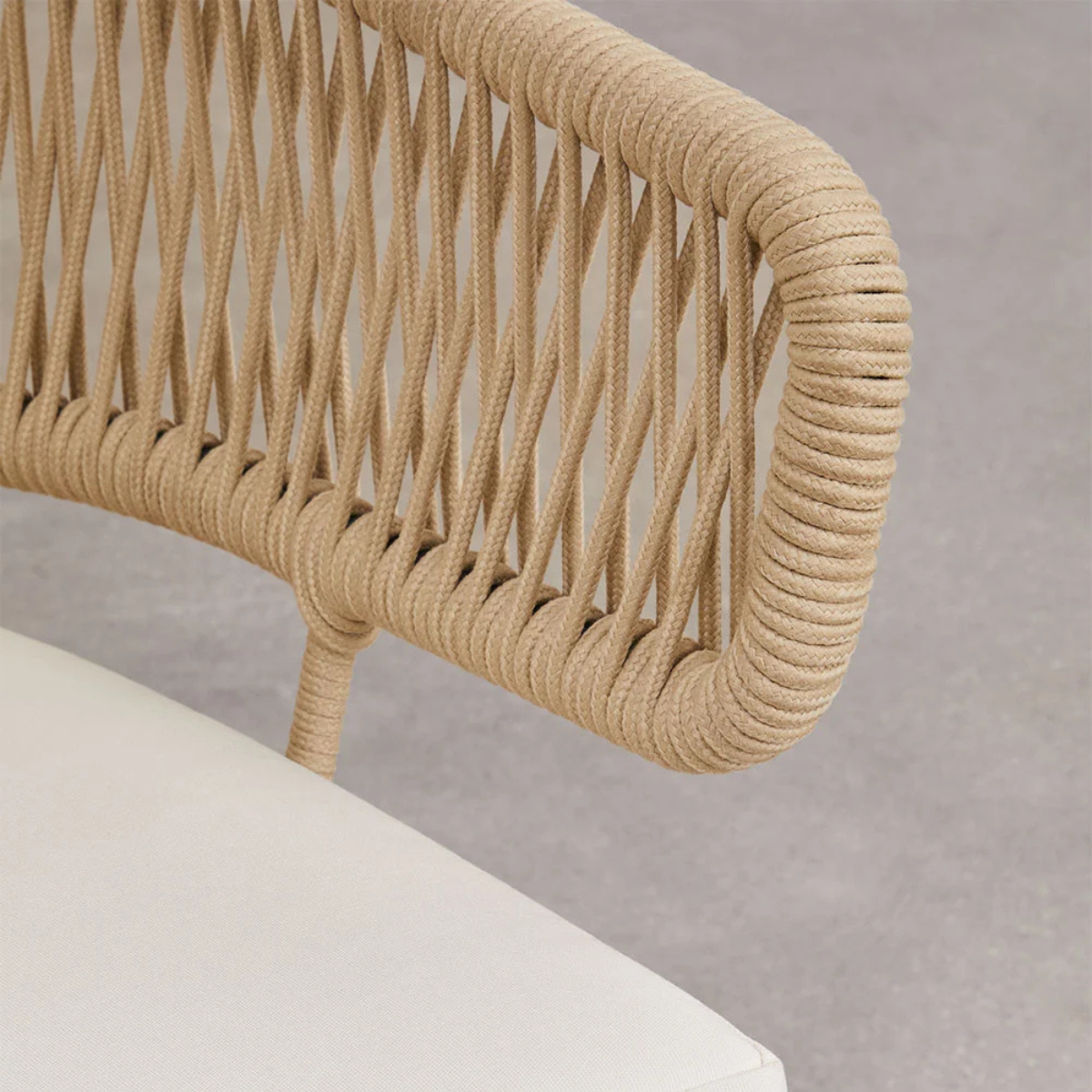 Ricky Dining Chair in Iron and Braided Rope