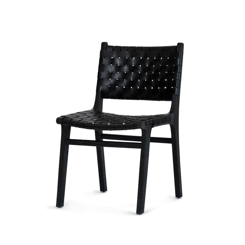 Cassius Chair — Black and Black Leather (Set of 2) Furniture BoutiQ