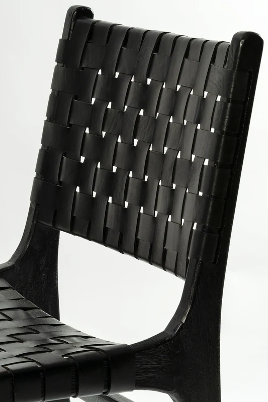 Cassius Chair — Black and Black Leather (Set of 2) Furniture BoutiQ