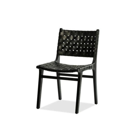 Cassius Chair — Black and Black Leather (Set of 2) Furniture BoutiQ