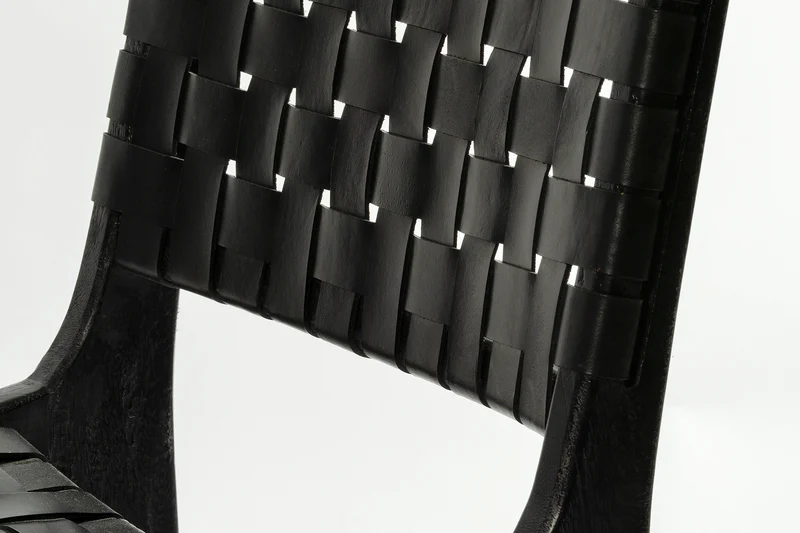 Cassius Chair — Black and Black Leather (Set of 2) Furniture BoutiQ