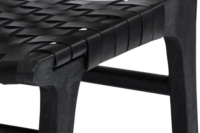 Cassius Chair — Black and Black Leather (Set of 2) Furniture BoutiQ