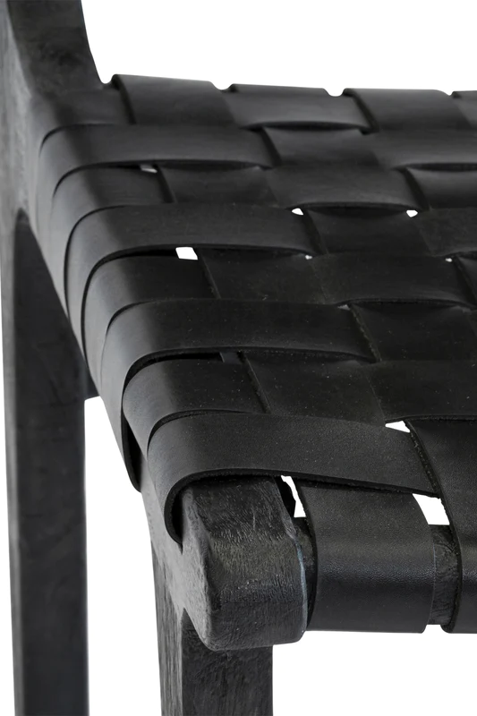 Cassius Chair — Black and Black Leather (Set of 2) Furniture BoutiQ