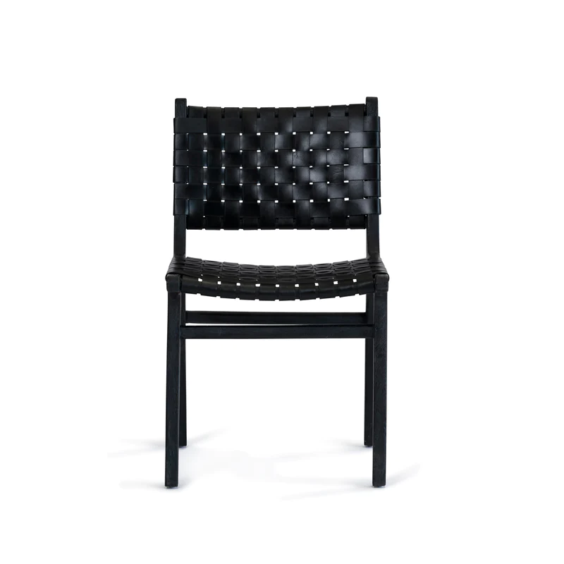 Cassius Chair — Black and Black Leather (Set of 2) Furniture BoutiQ