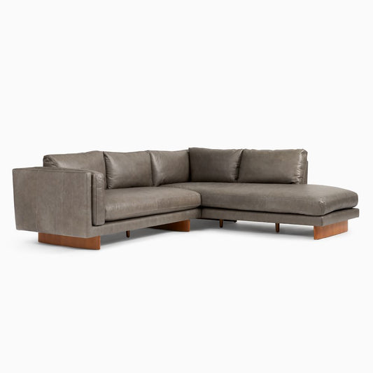 Corbin Leather 2-Piece Bumper Chaise Sectional Furniture BoutiQ