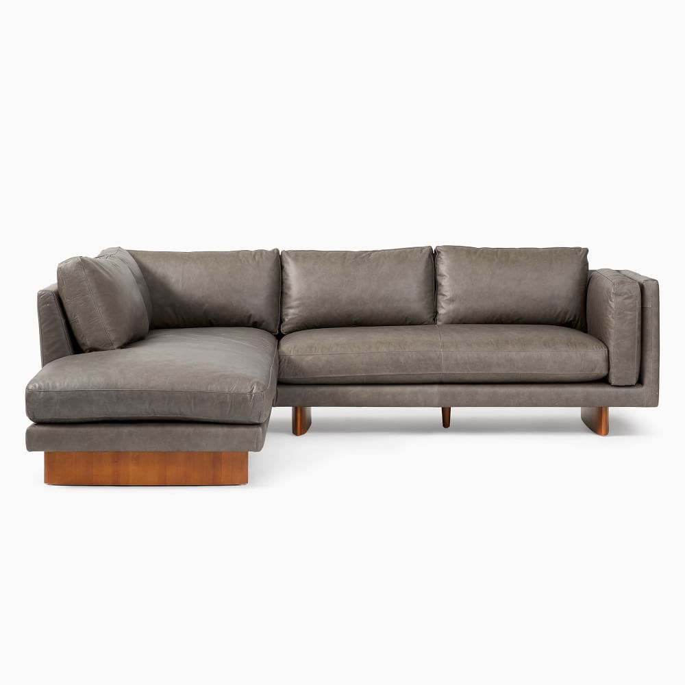Corbin Leather 2-Piece Bumper Chaise Sectional Furniture BoutiQ