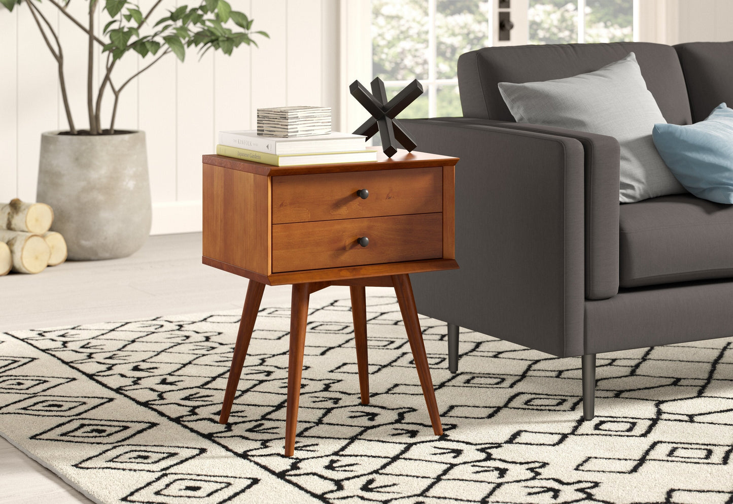 Declan 2 Drawer Nightstand Furniture BoutiQ