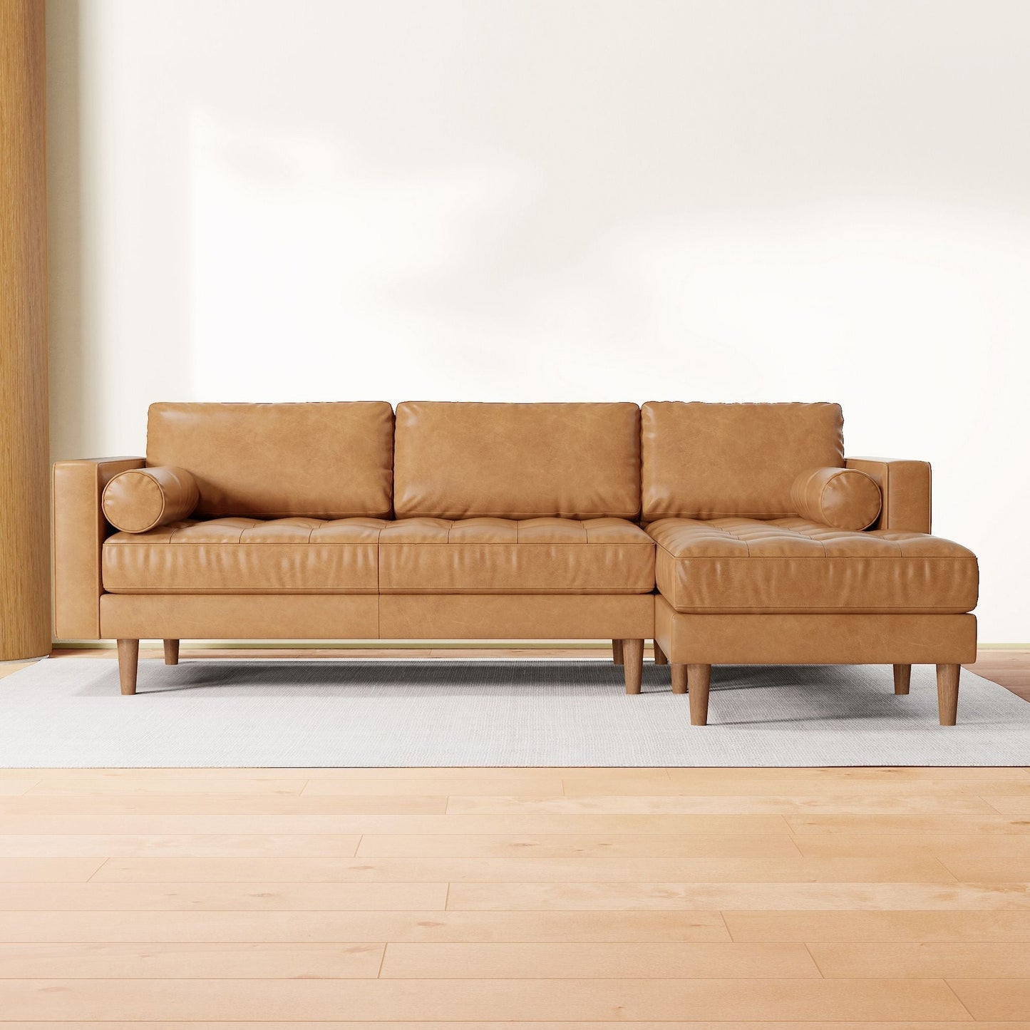 Isaias Leather 2-Piece Chaise Sectional Furniture BoutiQ