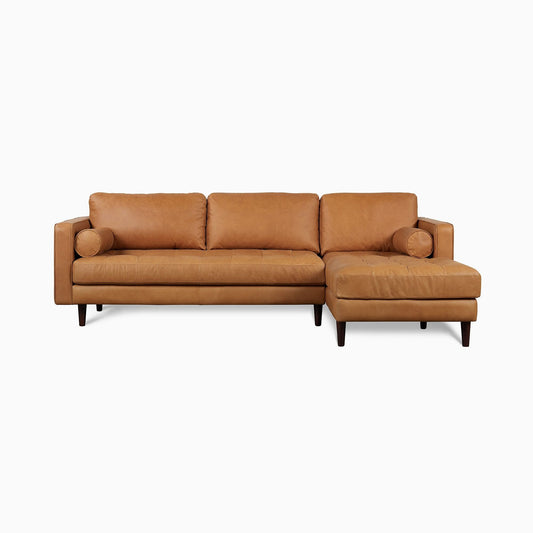 Isaias Leather 2-Piece Chaise Sectional Furniture BoutiQ