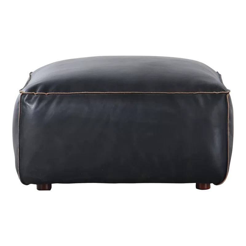 Jamie Leather Ottoman