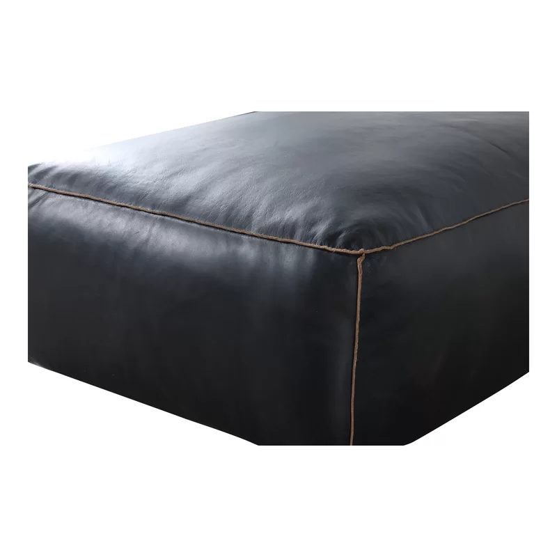 Jamie Leather Ottoman