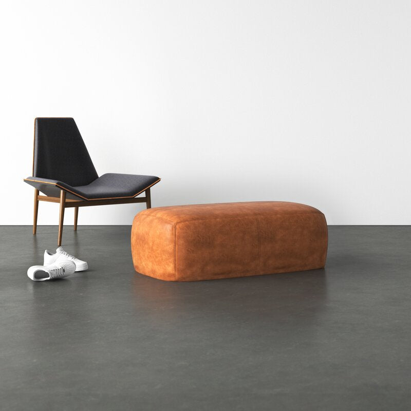 Pedro Leather Ottoman Furniture BoutiQ