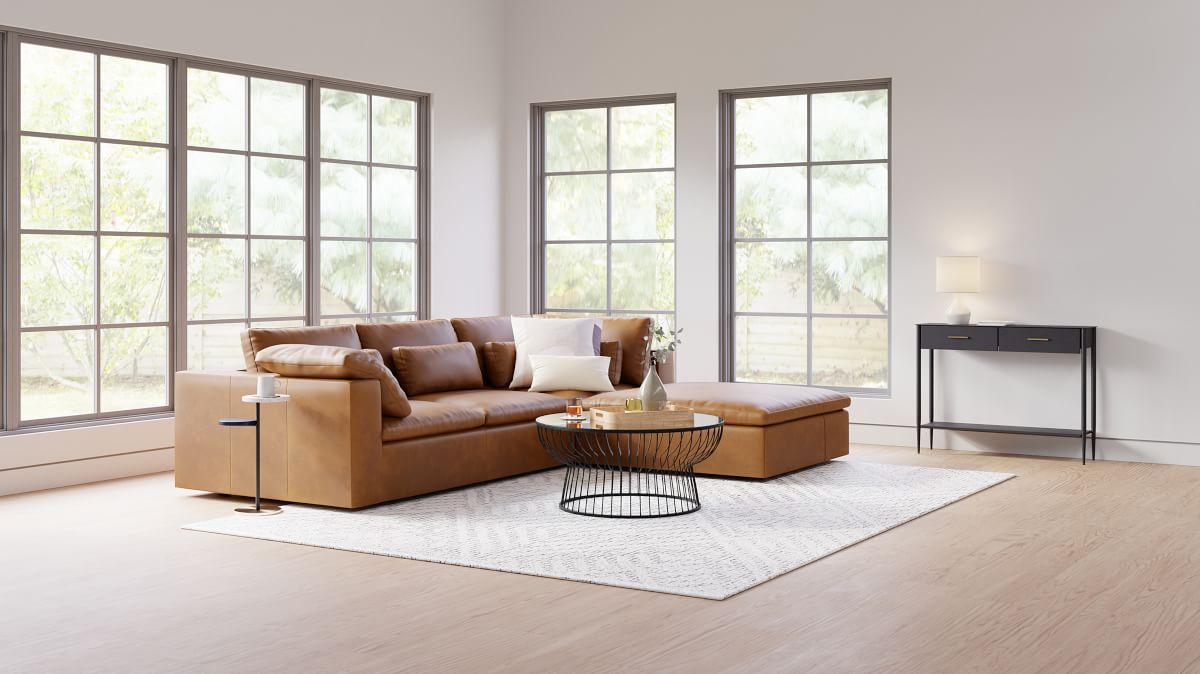 Sean Modular Leather 3-Piece Ottoman Sectional Furniture BoutiQ