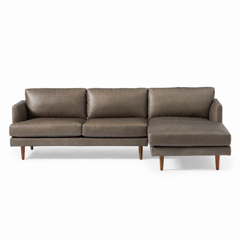 Titus Loft Leather 2-Piece Chaise Sectional Furniture BoutiQ