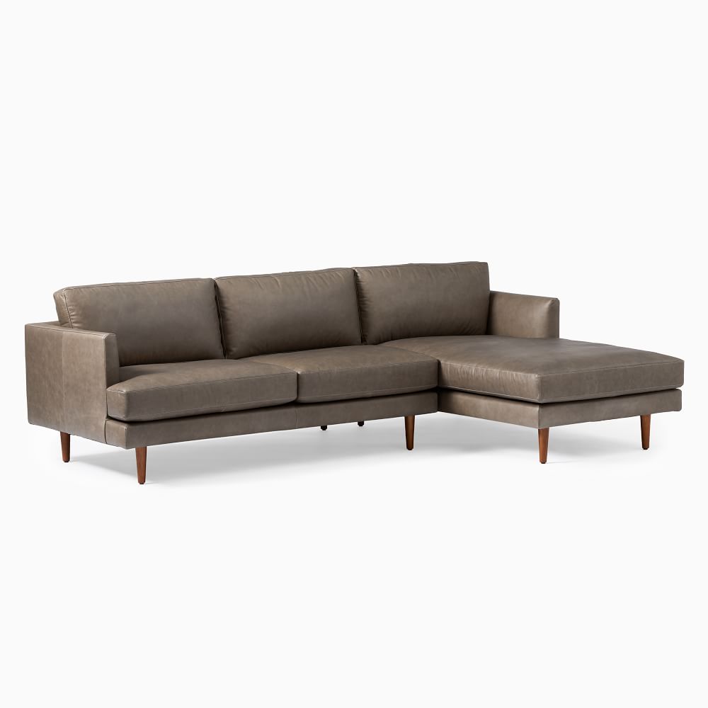 Titus Loft Leather 2-Piece Chaise Sectional Furniture BoutiQ