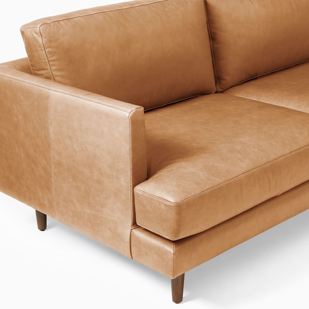 Titus Loft Leather 2-Piece Chaise Sectional Furniture BoutiQ