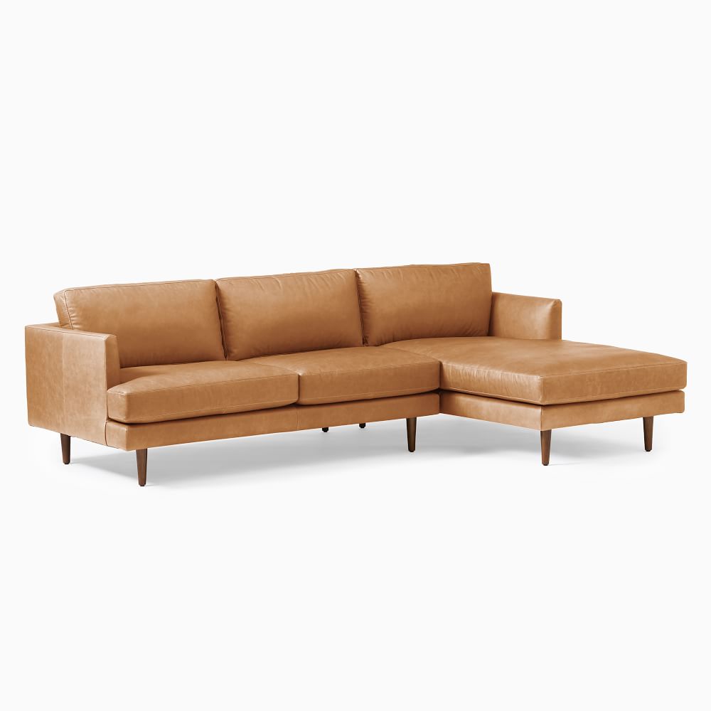 Titus Loft Leather 2-Piece Chaise Sectional Furniture BoutiQ