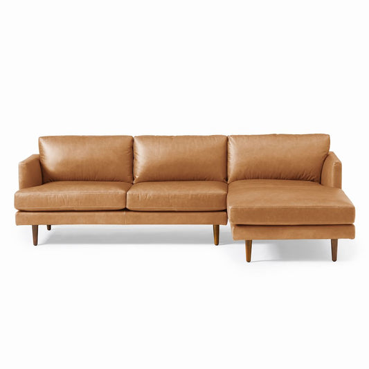 Titus Loft Leather 2-Piece Chaise Sectional Furniture BoutiQ