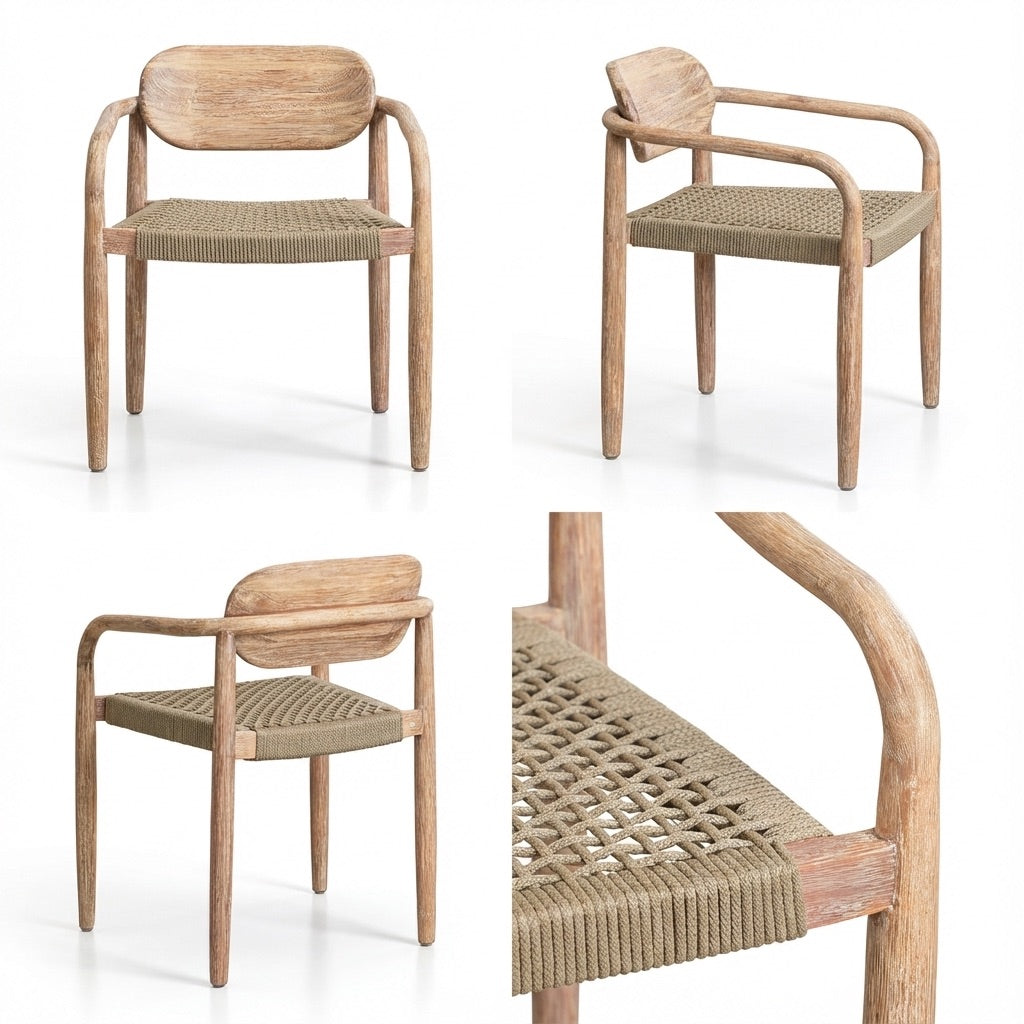 Gatlin Wooden Dining Chair with Armrests