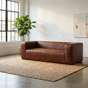 Orlando Genuine Leather Square Arm Chesterfield Sofa
