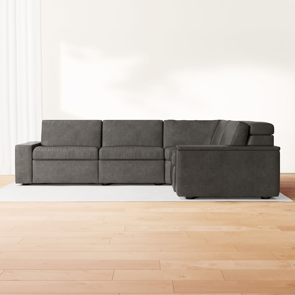 Kyle Leather 5-Piece L-Shaped Reclining Sectional