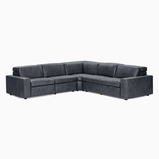 Kyle Leather 5-Piece L-Shaped Reclining Sectional