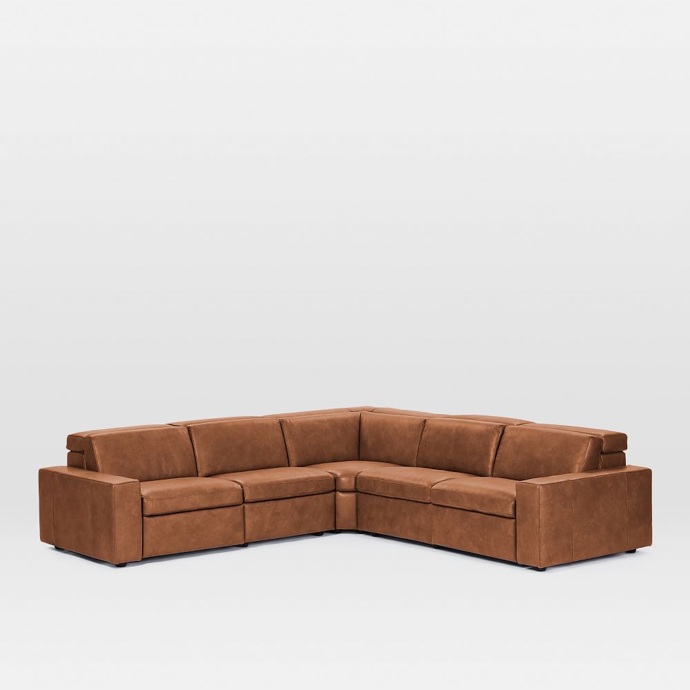 Kyle Leather 5-Piece L-Shaped Reclining Sectional