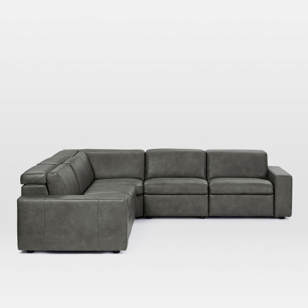 Kyle Leather 5-Piece L-Shaped Reclining Sectional