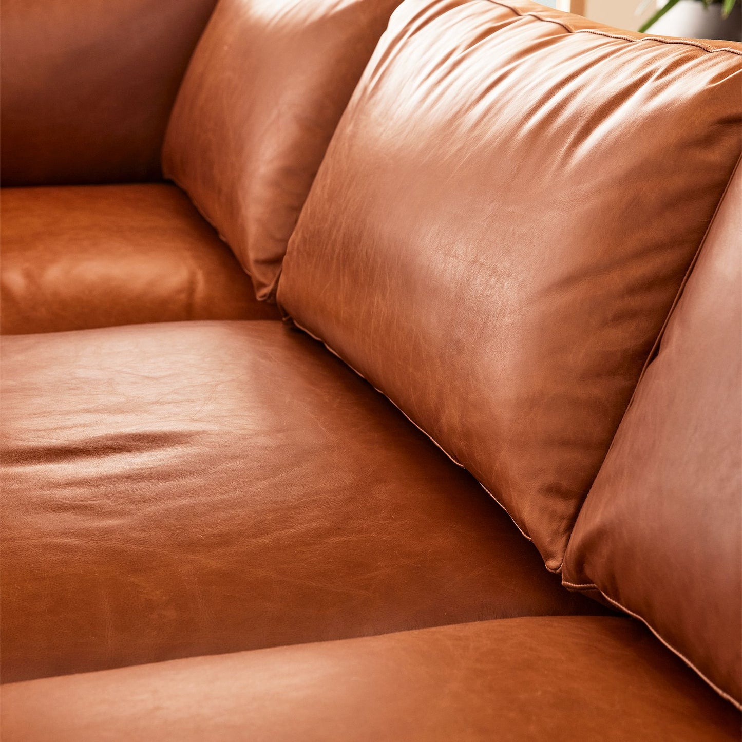 Case Leather 2-Piece Bumper Chaise Sectional