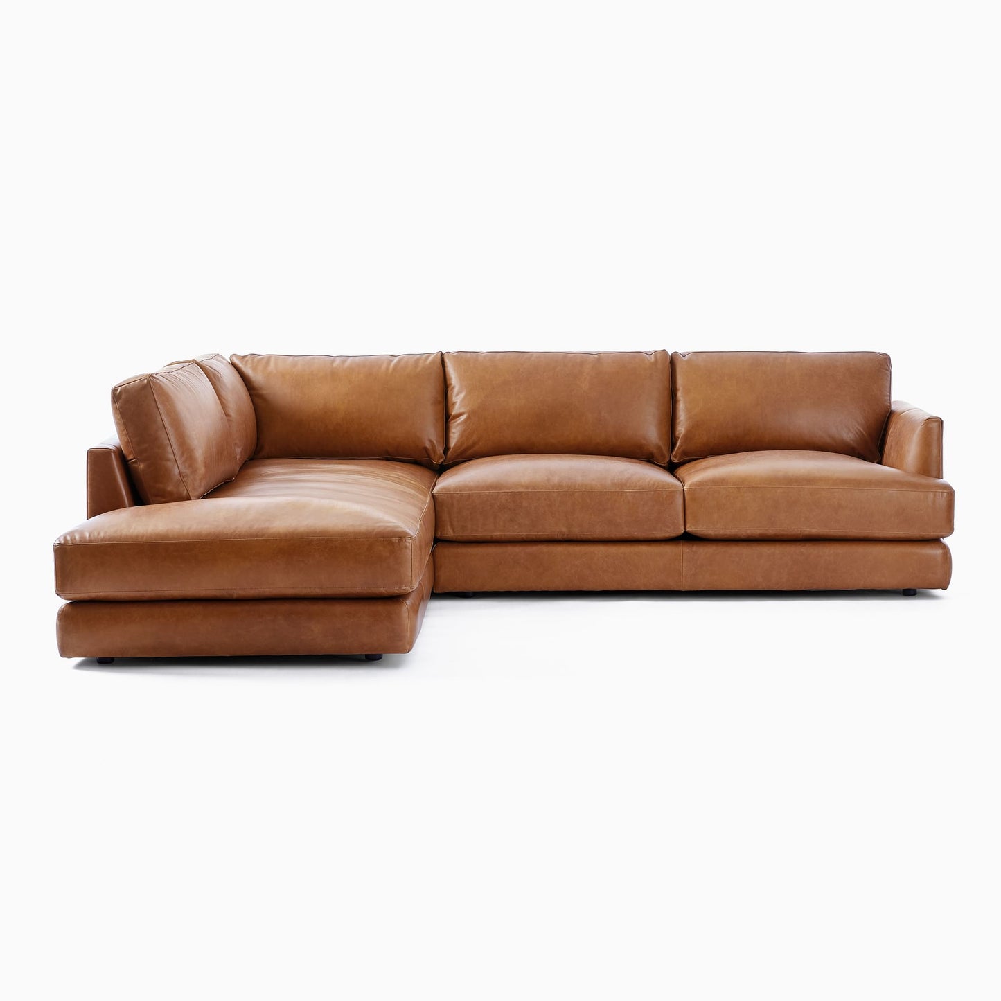 Case Leather 2-Piece Bumper Chaise Sectional