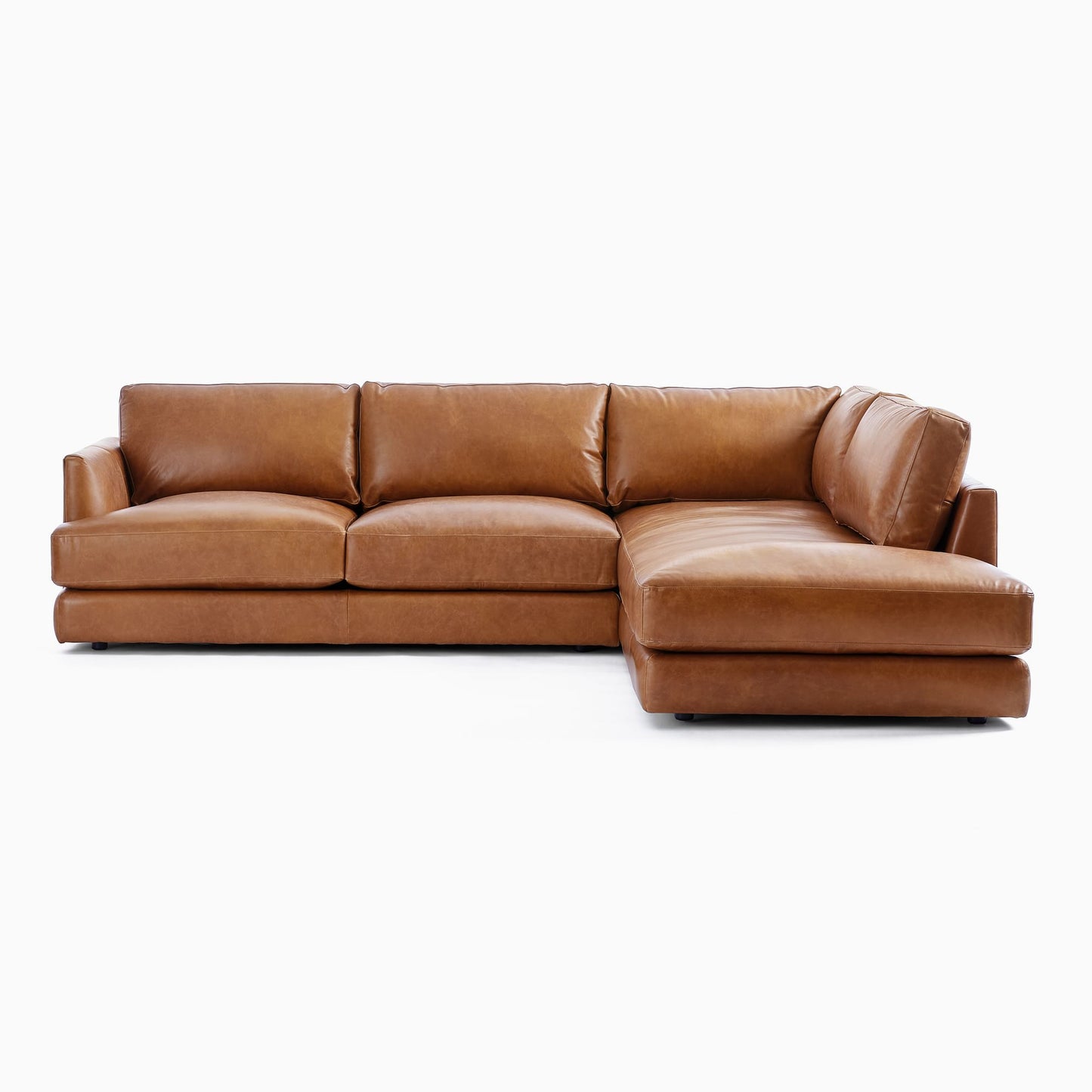 Case Leather 2-Piece Bumper Chaise Sectional