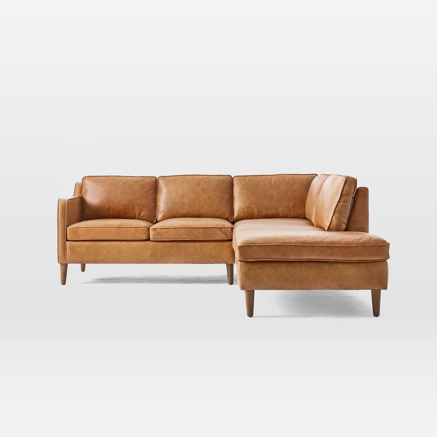 Colter Leather 2-Piece Bumper Chaise Sectional
