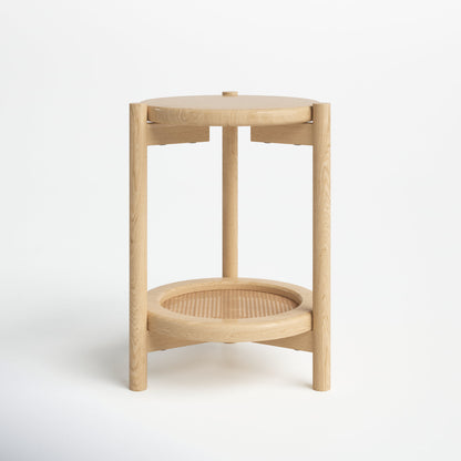 Jerry Natural Wood and Rattan End Table