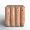 Keaton solid wood square end table straight front studio view showcasing fluted pillar block base
