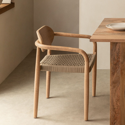 Gatlin Wooden Dining Chair with Armrests