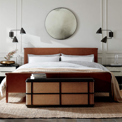 Tomas Brown Leather Bed