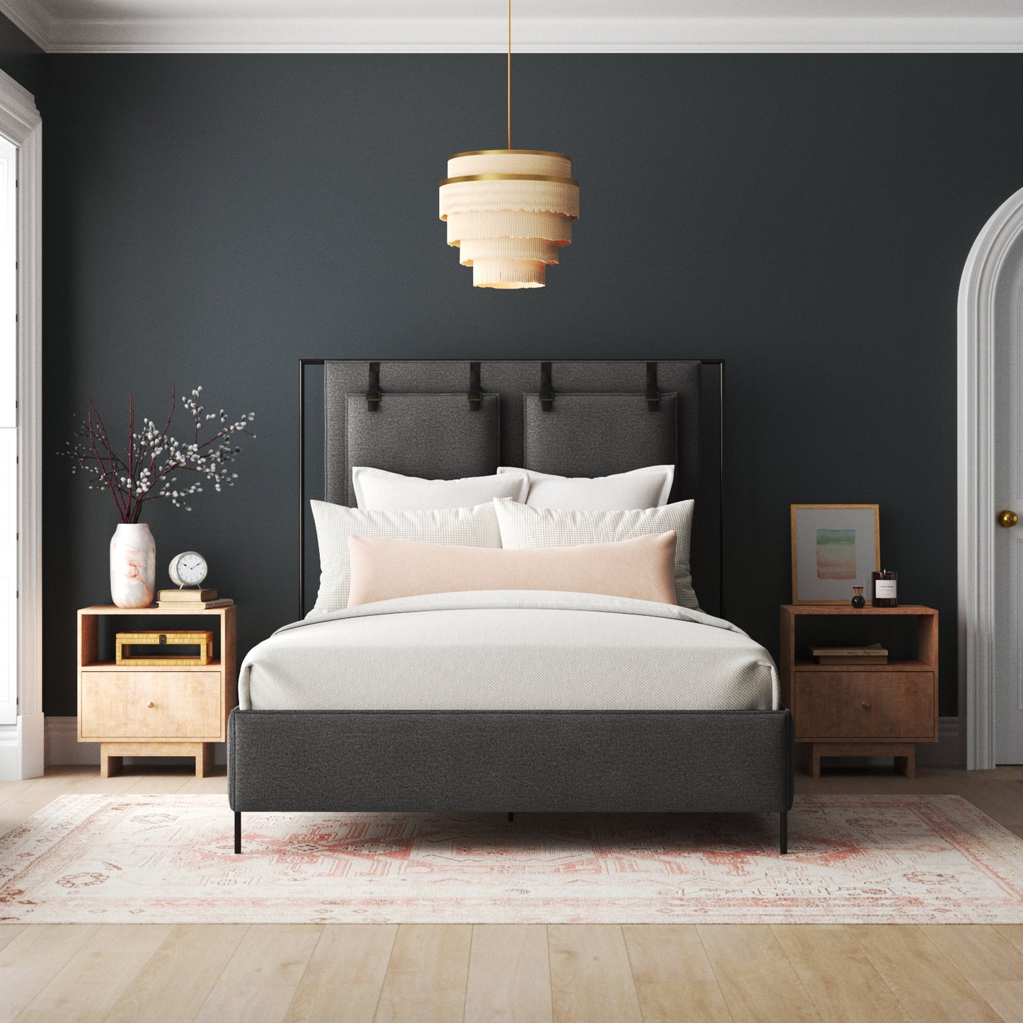 Vincenzo Upholstered Metal Bed