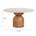 Vincenzo Outdoor Dining Table dimensions showing a 54.1-inch diameter and 30.3-inch height.