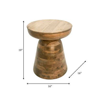 Briar Neutral Drum Wooden Accent Table