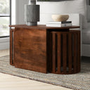 Douglas solid wood 3-piece nesting coffee and end table set styled in a room