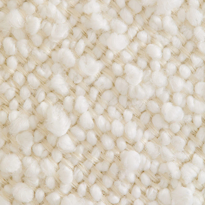 Eddie Dining Chair with Armrests in Wood and Bouclé Fabric