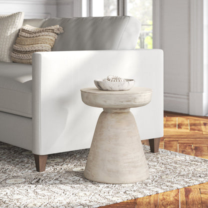 Briar Neutral Drum Wooden Accent Table