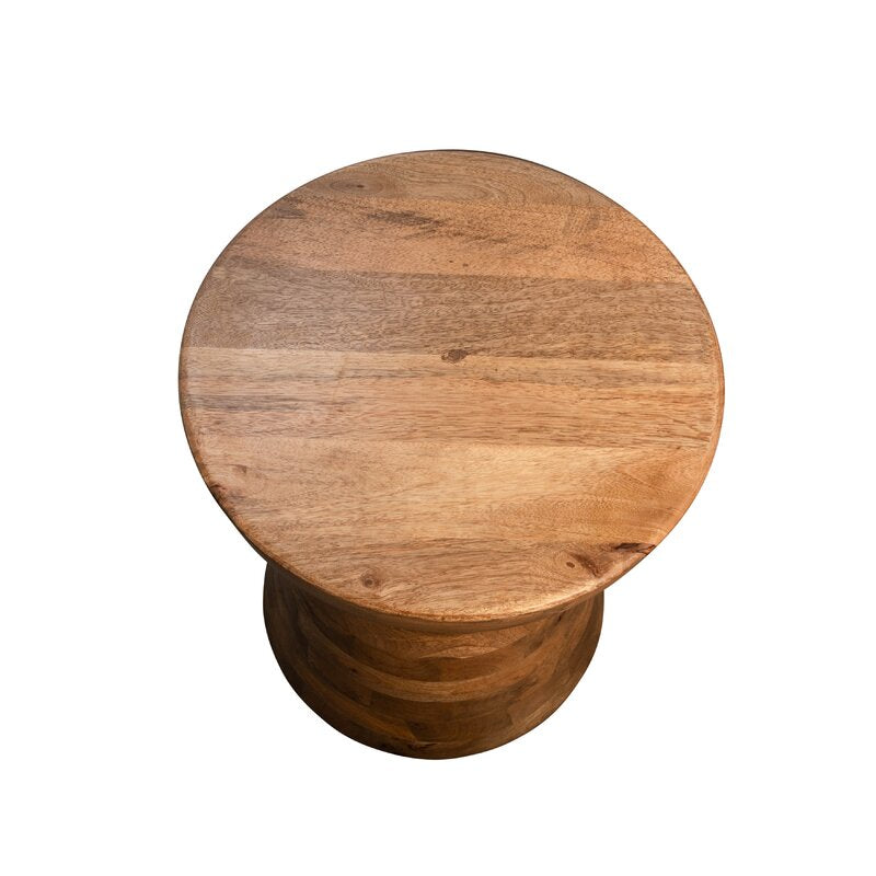 Briar Neutral Drum Wooden Accent Table