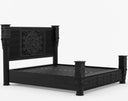 Dorian Rustic Solid Wood Designer Platform Bed With Headboard