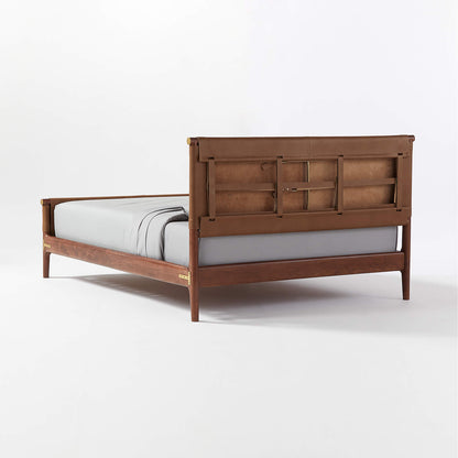 Tomas Brown Leather Bed