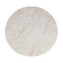 Top view of the Vincenzo Outdoor Dining Table highlighting its round cream textured tabletop with subtle natural variations.