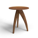 Titan round solid wood 3 legs end table alternative three-quarter studio view