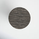 Top down view of Jerry round end table showing wire brushed grey wood grain texture